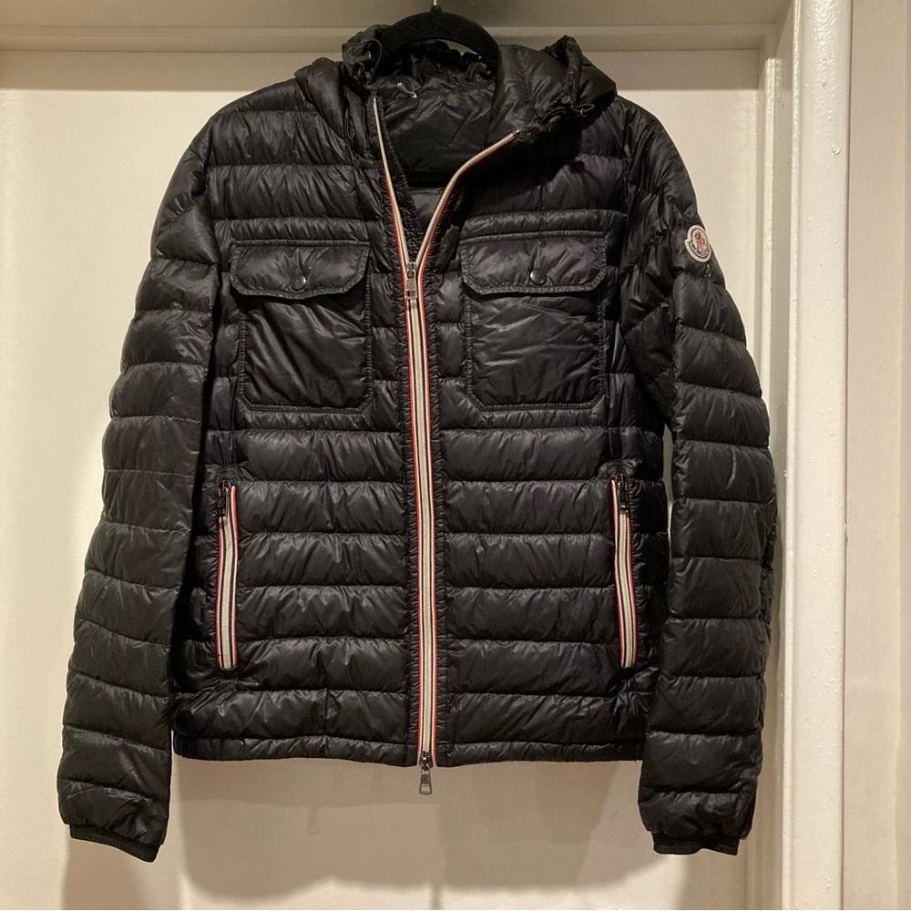 Moncler Douret Short Down Jacket Black Goose Down Puffer Authentic Hooded - Picture 4 of 15